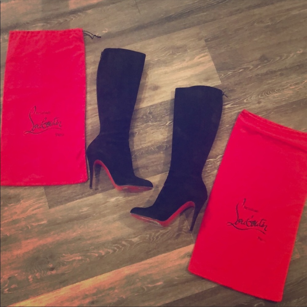 Christian Louboutin Black Suede Boots